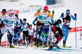 27.02.2021, Oberstdorf, Germany (GER): Bjoern Sandstroem (SWE), Florian Notz (GER), Russell Kennedy (CAN), (l-r)  - FIS nordic world ski championships cross-country, skiathlon men, Oberstdorf (GER). www.nordicfocus.com. © Modica/NordicFocus. Every downloaded picture is fee-liable.