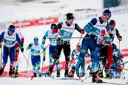 27.02.2021, Oberstdorf, Germany (GER): Snorri Eythor Einarsson (ISL), Philippe Boucher (CAN), Lauri Lepisto (FIN), (l-r)  - FIS nordic world ski championships cross-country, skiathlon men, Oberstdorf (GER). www.nordicfocus.com. © Modica/NordicFocus. Every downloaded picture is fee-liable.