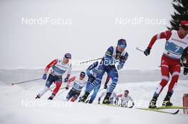 27.02.2021, Oberstdorf, Germany (GER): Sjur Roethe (NOR), Iivo Niskanen (FIN), Alexey Chervotkin (RSF), (l-r)  - FIS nordic world ski championships cross-country, skiathlon men, Oberstdorf (GER). www.nordicfocus.com. © Modica/NordicFocus. Every downloaded picture is fee-liable.