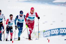 27.02.2021, Oberstdorf, Germany (GER): Hans Christer Holund (NOR), Iivo Niskanen (FIN), Alexander Bolshunov (RSF), (l-r)  - FIS nordic world ski championships cross-country, skiathlon men, Oberstdorf (GER). www.nordicfocus.com. © Modica/NordicFocus. Every downloaded picture is fee-liable.