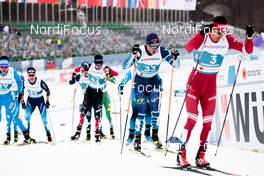 27.02.2021, Oberstdorf, Germany (GER): Markus Vuorela (FIN), Evgeniy Belov (RSF), (l-r)  - FIS nordic world ski championships cross-country, skiathlon men, Oberstdorf (GER). www.nordicfocus.com. © Modica/NordicFocus. Every downloaded picture is fee-liable.