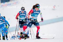 27.02.2021, Oberstdorf, Germany (GER): Heidi Weng (NOR), Helene Marie Fossesholm (NOR), (l-r)  - FIS nordic world ski championships cross-country, skiathlon women, Oberstdorf (GER). www.nordicfocus.com. © Modica/NordicFocus. Every downloaded picture is fee-liable.