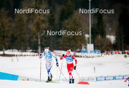 27.02.2021, Oberstdorf, Germany (GER): Ebba Andersson (SWE), Tatiana Sorina (RSF), (l-r)  - FIS nordic world ski championships cross-country, skiathlon women, Oberstdorf (GER). www.nordicfocus.com. © Modica/NordicFocus. Every downloaded picture is fee-liable.