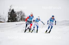 27.02.2021, Oberstdorf, Germany (GER): Therese Johaug (NOR), Ebba Andersson (SWE), Frida Karlsson (SWE), (l-r)  - FIS nordic world ski championships cross-country, skiathlon women, Oberstdorf (GER). www.nordicfocus.com. © Modica/NordicFocus. Every downloaded picture is fee-liable.