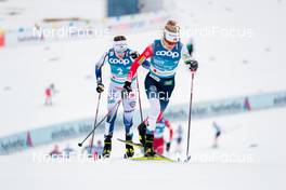 27.02.2021, Oberstdorf, Germany (GER): Ebba Andersson (SWE), Therese Johaug (NOR), (l-r)  - FIS nordic world ski championships cross-country, skiathlon women, Oberstdorf (GER). www.nordicfocus.com. © Modica/NordicFocus. Every downloaded picture is fee-liable.