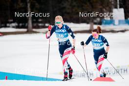 27.02.2021, Oberstdorf, Germany (GER): Hailey Swirbul (USA), Katharine Ogden (USA), (l-r)  - FIS nordic world ski championships cross-country, skiathlon women, Oberstdorf (GER). www.nordicfocus.com. © Modica/NordicFocus. Every downloaded picture is fee-liable.