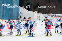 27.02.2021, Oberstdorf, Germany (GER): Helene Marie Fossesholm (NOR), Ebba Andersson (SWE), Jessie Diggins (USA), Natalia Nepryaeva (RSF), (l-r)  - FIS nordic world ski championships cross-country, skiathlon women, Oberstdorf (GER). www.nordicfocus.com. © Modica/NordicFocus. Every downloaded picture is fee-liable.