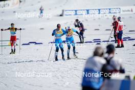 28.02.2021, Oberstdorf, Germany (GER): Richard Jouve (FRA), Lucas Chanavat (FRA), (l-r)  - FIS nordic world ski championships cross-country, team sprint, Oberstdorf (GER). www.nordicfocus.com. © Thibaut/NordicFocus. Every downloaded picture is fee-liable.