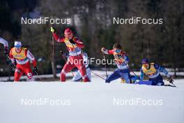 28.02.2021, Oberstdorf, Germany (GER): Alexander Bolshunov (RSF), James Clugnet (GBR), (l-r)  - FIS nordic world ski championships cross-country, team sprint, Oberstdorf (GER). www.nordicfocus.com. © Modica/NordicFocus. Every downloaded picture is fee-liable.