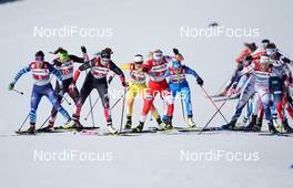 28.02.2021, Oberstdorf, Germany (GER): Krista Parmakoski (FIN), Dahria Beatty (CAN), Izabela Marcisz (POL), Lucia Scardoni (ITA), Maja Dahlqvist (SWE), (l-r)  - FIS nordic world ski championships cross-country, team sprint, Oberstdorf (GER). www.nordicfocus.com. © Modica/NordicFocus. Every downloaded picture is fee-liable.