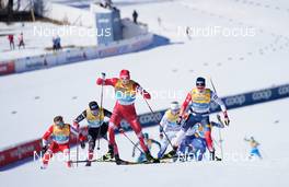 28.02.2021, Oberstdorf, Germany (GER): Gleb Retivykh (RSF), Johannes Hoesflot Klaebo (NOR), (l-r)  - FIS nordic world ski championships cross-country, team sprint, Oberstdorf (GER). www.nordicfocus.com. © Modica/NordicFocus. Every downloaded picture is fee-liable.
