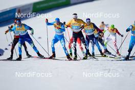 28.02.2021, Oberstdorf, Germany (GER): Konstantin Bortsov (KAZ), Federico Pellegrino (ITA), Sebastian Eisenlauer (GER), Roman Furger (SUI), (l-r)  - FIS nordic world ski championships cross-country, team sprint, Oberstdorf (GER). www.nordicfocus.com. © Thibaut/NordicFocus. Every downloaded picture is fee-liable.