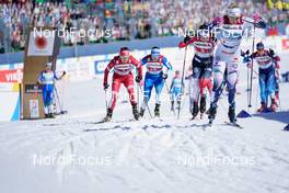 28.02.2021, Oberstdorf, Germany (GER): Yulia Stupak (RSF), Eva Urevc (SLO), Tiril Udnes Weng (NOR), Maja Dahlqvist (SWE), (l-r)  - FIS nordic world ski championships cross-country, team sprint, Oberstdorf (GER). www.nordicfocus.com. © Thibaut/NordicFocus. Every downloaded picture is fee-liable.