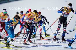28.02.2021, Oberstdorf, Germany (GER): Strahinja Eric (BIH), Janosch Brugger (GER), Ludek Seller (CZE), (l-r)  - FIS nordic world ski championships cross-country, team sprint, Oberstdorf (GER). www.nordicfocus.com. © Thibaut/NordicFocus. Every downloaded picture is fee-liable.