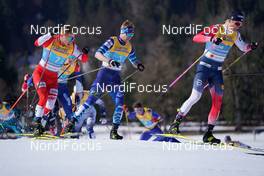 28.02.2021, Oberstdorf, Germany (GER): Dominik Bury (POL), Joni Maki (FIN), Gleb Retivykh (RSF), Johannes Hoesflot Klaebo (NOR), (l-r)  - FIS nordic world ski championships cross-country, team sprint, Oberstdorf (GER). www.nordicfocus.com. © Modica/NordicFocus. Every downloaded picture is fee-liable.