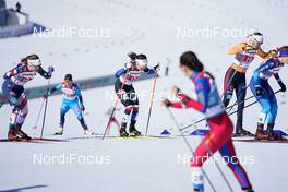 28.02.2021, Oberstdorf, Germany (GER): Rosie Brennan (USA), Katerina Razymova (CZE), Victoria Carl (GER), (l-r)  - FIS nordic world ski championships cross-country, team sprint, Oberstdorf (GER). www.nordicfocus.com. © Modica/NordicFocus. Every downloaded picture is fee-liable.