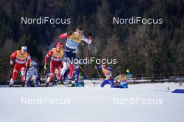 28.02.2021, Oberstdorf, Germany (GER): Maciej Starega (POL), Alexander Bolshunov (RSF), Erik Valnes (NOR), (l-r)  - FIS nordic world ski championships cross-country, team sprint, Oberstdorf (GER). www.nordicfocus.com. © Modica/NordicFocus. Every downloaded picture is fee-liable.