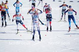28.02.2021, Oberstdorf, Germany (GER): Maiken Caspersen Falla (NOR), Maja Dahlqvist (SWE), (l-r)  - FIS nordic world ski championships cross-country, team sprint, Oberstdorf (GER). www.nordicfocus.com. © Thibaut/NordicFocus. Every downloaded picture is fee-liable.