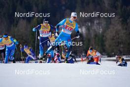 28.02.2021, Oberstdorf, Germany (GER): Jovian Hediger (SUI), Lucas Chanavat (FRA), (l-r)  - FIS nordic world ski championships cross-country, team sprint, Oberstdorf (GER). www.nordicfocus.com. © Thibaut/NordicFocus. Every downloaded picture is fee-liable.