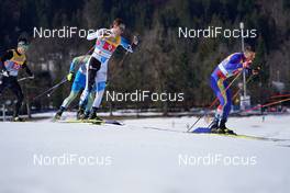 28.02.2021, Oberstdorf, Germany (GER): Eunho Kim (KOR), Marko Kilp (EST), Petrica Hogiu (ROU), (l-r)  - FIS nordic world ski championships cross-country, team sprint, Oberstdorf (GER). www.nordicfocus.com. © Modica/NordicFocus. Every downloaded picture is fee-liable.