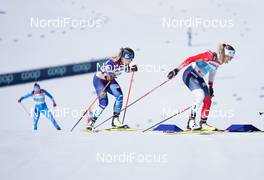 28.02.2021, Oberstdorf, Germany (GER): Jasmi Joensuu (FIN), Maiken Caspersen Falla (NOR), (l-r)  - FIS nordic world ski championships cross-country, team sprint, Oberstdorf (GER). www.nordicfocus.com. © Modica/NordicFocus. Every downloaded picture is fee-liable.