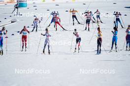 28.02.2021, Oberstdorf, Germany (GER): Maja Dahlqvist (SWE), Yulia Stupak (RSF), Victoria Carl (GER), Jaqueline Mourao (BRA), Laurien Van Der Graaff (SUI), (l-r)  - FIS nordic world ski championships cross-country, team sprint, Oberstdorf (GER). www.nordicfocus.com. © Thibaut/NordicFocus. Every downloaded picture is fee-liable.