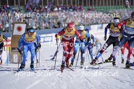 28.02.2021, Oberstdorf, Germany (GER): Francesco De Fabiani (ITA), Alexander Bolshunov (RSF), (l-r)  - FIS nordic world ski championships cross-country, team sprint, Oberstdorf (GER). www.nordicfocus.com. © Thibaut/NordicFocus. Every downloaded picture is fee-liable.