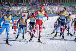 28.02.2021, Oberstdorf, Germany (GER): Federico Pellegrino (ITA), Gleb Retivykh (RSF), Johannes Hoesflot Klaebo (NOR), (l-r)  - FIS nordic world ski championships cross-country, team sprint, Oberstdorf (GER). www.nordicfocus.com. © Thibaut/NordicFocus. Every downloaded picture is fee-liable.