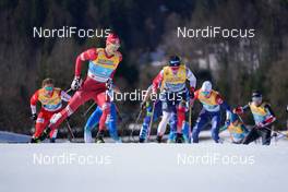 28.02.2021, Oberstdorf, Germany (GER): Gleb Retivykh (RSF), Dominik Bury (POL), Johannes Hoesflot Klaebo (NOR), (l-r)  - FIS nordic world ski championships cross-country, team sprint, Oberstdorf (GER). www.nordicfocus.com. © Modica/NordicFocus. Every downloaded picture is fee-liable.