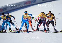 28.02.2021, Oberstdorf, Germany (GER): Francesco De Fabiani (ITA), Janosch Brugger (GER), (l-r)  - FIS nordic world ski championships cross-country, team sprint, Oberstdorf (GER). www.nordicfocus.com. © Thibaut/NordicFocus. Every downloaded picture is fee-liable.