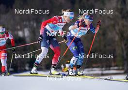 28.02.2021, Oberstdorf, Germany (GER): Maiken Caspersen Falla (NOR), Jasmi Joensuu (FIN), (l-r)  - FIS nordic world ski championships cross-country, team sprint, Oberstdorf (GER). www.nordicfocus.com. © Modica/NordicFocus. Every downloaded picture is fee-liable.