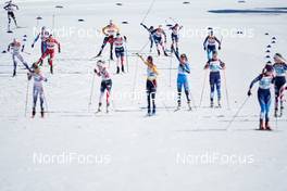 28.02.2021, Oberstdorf, Germany (GER): Maja Dahlqvist (SWE), Yulia Stupak (RSF), Victoria Carl (GER), Tiril Udnes Weng (NOR), Rosie Brennan (USA), Krista Parmakoski (FIN), Laurien Van Der Graaff (SUI), (l-r)  - FIS nordic world ski championships cross-country, team sprint, Oberstdorf (GER). www.nordicfocus.com. © Thibaut/NordicFocus. Every downloaded picture is fee-liable.