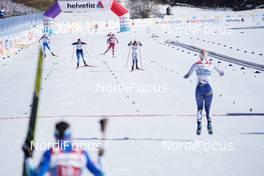 28.02.2021, Oberstdorf, Germany (GER): Nadine Faehndrich (SUI), Jonna Sundling (SWE), Maja Dahlqvist (SWE), (l-r)  - FIS nordic world ski championships cross-country, team sprint, Oberstdorf (GER). www.nordicfocus.com. © Thibaut/NordicFocus. Every downloaded picture is fee-liable.