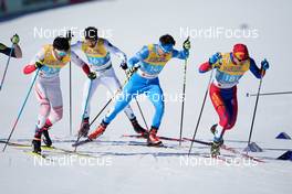 28.02.2021, Oberstdorf, Germany (GER): Amed Oglago (TUR), Georgios Anastasiadis (GRE), Achbadrakh Batmunkh (MGL), (l-r)  - FIS nordic world ski championships cross-country, team sprint, Oberstdorf (GER). www.nordicfocus.com. © Thibaut/NordicFocus. Every downloaded picture is fee-liable.