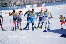 28.02.2021, Oberstdorf, Germany (GER): Johannes Hoesflot Klaebo (NOR), Richard Jouve (FRA), Oskar Svensson (SWE), (l-r)  - FIS nordic world ski championships cross-country, team sprint, Oberstdorf (GER). www.nordicfocus.com. © Thibaut/NordicFocus. Every downloaded picture is fee-liable.