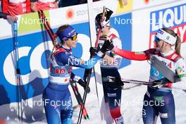 28.02.2021, Oberstdorf, Germany (GER): Laurien Van Der Graaff (SUI), Tiril Udnes Weng (NOR), Maiken Caspersen Falla (NOR), (l-r)  - FIS nordic world ski championships cross-country, team sprint, Oberstdorf (GER). www.nordicfocus.com. © Thibaut/NordicFocus. Every downloaded picture is fee-liable.