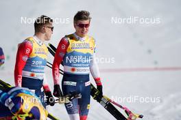 28.02.2021, Oberstdorf, Germany (GER): Erik Valnes (NOR), Johannes Hoesflot Klaebo (NOR), (l-r)  - FIS nordic world ski championships cross-country, team sprint, Oberstdorf (GER). www.nordicfocus.com. © Thibaut/NordicFocus. Every downloaded picture is fee-liable.