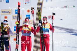 28.02.2021, Oberstdorf, Germany (GER): Alexander Bolshunov (RSF), Gleb Retivykh (RSF), (l-r)  - FIS nordic world ski championships cross-country, team sprint, Oberstdorf (GER). www.nordicfocus.com. © Thibaut/NordicFocus. Every downloaded picture is fee-liable.