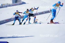 28.02.2021, Oberstdorf, Germany (GER): Roman Furger (SUI), Richard Jouve (FRA), Michal Novak (CZE), Federico Pellegrino (ITA), (l-r)  - FIS nordic world ski championships cross-country, team sprint, Oberstdorf (GER). www.nordicfocus.com. © Thibaut/NordicFocus. Every downloaded picture is fee-liable.