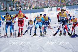 28.02.2021, Oberstdorf, Germany (GER): Jovian Hediger (SUI), Alexander Bolshunov (RSF), Lucas Chanavat (FRA), James Clugnet (GBR), Erik Valnes (NOR) - FIS nordic world ski championships cross-country, team sprint, Oberstdorf (GER). www.nordicfocus.com. © Thibaut/NordicFocus. Every downloaded picture is fee-liable.