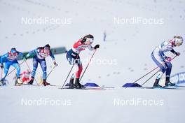 28.02.2021, Oberstdorf, Germany (GER): Krista Parmakoski (FIN), Tiril Udnes Weng (NOR), Maja Dahlqvist (SWE), (l-r)  - FIS nordic world ski championships cross-country, team sprint, Oberstdorf (GER). www.nordicfocus.com. © Modica/NordicFocus. Every downloaded picture is fee-liable.