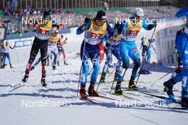 28.02.2021, Oberstdorf, Germany (GER): Antoine Cyr (CAN), Jovian Hediger (SUI), Lucas Chanavat (FRA), (l-r)  - FIS nordic world ski championships cross-country, team sprint, Oberstdorf (GER). www.nordicfocus.com. © Thibaut/NordicFocus. Every downloaded picture is fee-liable.