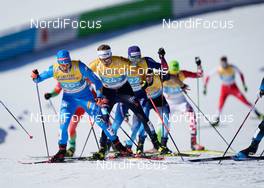 28.02.2021, Oberstdorf, Germany (GER): Federico Pellegrino (ITA), Sebastian Eisenlauer (GER), (l-r)  - FIS nordic world ski championships cross-country, team sprint, Oberstdorf (GER). www.nordicfocus.com. © Thibaut/NordicFocus. Every downloaded picture is fee-liable.