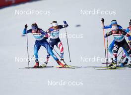 28.02.2021, Oberstdorf, Germany (GER): Nadine Faehndrich (SUI), Sadie Maubet Bjornsen (USA), Katerina Janatova (CZE) - FIS nordic world ski championships cross-country, team sprint, Oberstdorf (GER). www.nordicfocus.com. © Thibaut/NordicFocus. Every downloaded picture is fee-liable.