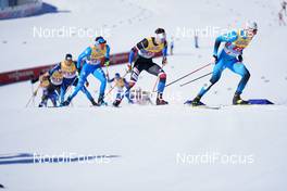 28.02.2021, Oberstdorf, Germany (GER): Francesco De Fabiani (ITA), Ludek Seller (CZE), Lucas Chanavat (FRA), (l-r)  - FIS nordic world ski championships cross-country, team sprint, Oberstdorf (GER). www.nordicfocus.com. © Thibaut/NordicFocus. Every downloaded picture is fee-liable.