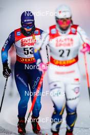 27.11.2021, Ruka, Finland (FIN): Laurien Van Der Graaff (SUI), Charlotte Kalla (SWE), (l-r)  - FIS world cup cross-country, 10km women, Ruka (FIN). www.nordicfocus.com. © Thibaut/NordicFocus. Every downloaded picture is fee-liable.