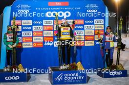 27.11.2021, Ruka, Finland (FIN): Therese Johaug (NOR), Frida Karlsson (SWE), Katharina Hennig (GER), (l-r) - FIS world cup cross-country, 10km women, Ruka (FIN). www.nordicfocus.com. © Thibaut/NordicFocus. Every downloaded picture is fee-liable.