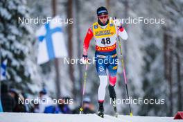 27.11.2021, Ruka, Finland (FIN): Johannes Hoesflot Klaebo (NOR) - FIS world cup cross-country, 15km men, Ruka (FIN). www.nordicfocus.com. © Thibaut/NordicFocus. Every downloaded picture is fee-liable.