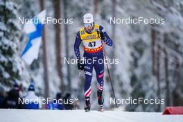 27.11.2021, Ruka, Finland (FIN): Ben Ogden (USA) - FIS world cup cross-country, 15km men, Ruka (FIN). www.nordicfocus.com. © Thibaut/NordicFocus. Every downloaded picture is fee-liable.
