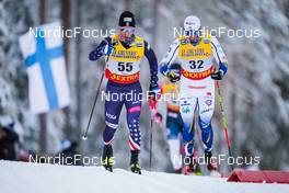 27.11.2021, Ruka, Finland (FIN): Zanden Mcmullen (USA), Calle Halfvarsson (SWE), (l-r)  - FIS world cup cross-country, 15km men, Ruka (FIN). www.nordicfocus.com. © Thibaut/NordicFocus. Every downloaded picture is fee-liable.